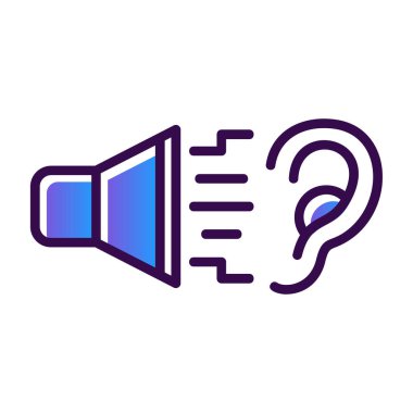 kulak sesi renk ikonu vektör illüstrasyonu