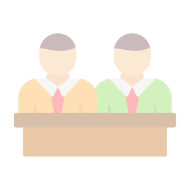 ofis ve işyeri düz vektör simgesi.