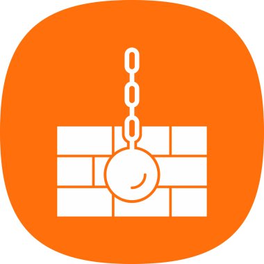 Yıkım topu ağ ikonu vektör illüstrasyonu