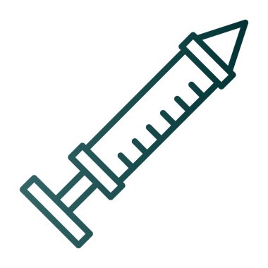 Enjeksiyon vektör simgesi. biçim düz simge, yumuşak mavi renk, yuvarlak açılar, beyaz arkaplan