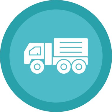 dağıtım kamyonu düz simgesi, vektör çizimi