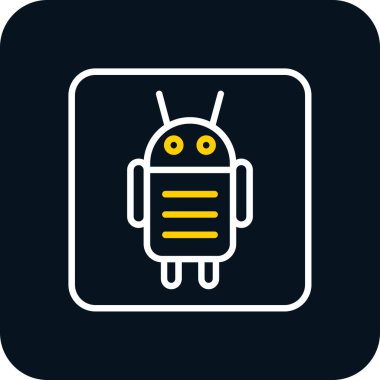 Android karakteri. Web simgesi basit illüstrasyon