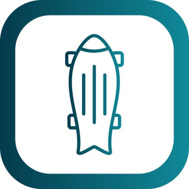 Modern kaykay simgesinin vektör illüstrasyonu                       