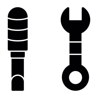 İngiliz anahtarı simgesi vektör illüstrasyonu