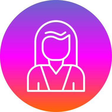 Kadın avatar simgesi, vektör illüstrasyonu 