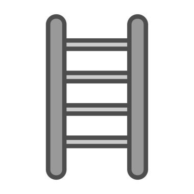 Merdiven düz simgesi, vektör illüstrasyonu