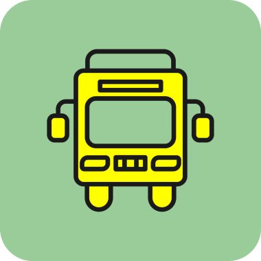 Otobüs. Web simgesi basit illüstrasyon             