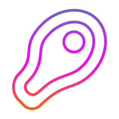 Et biftek ikonunun vektör illüstrasyonu 