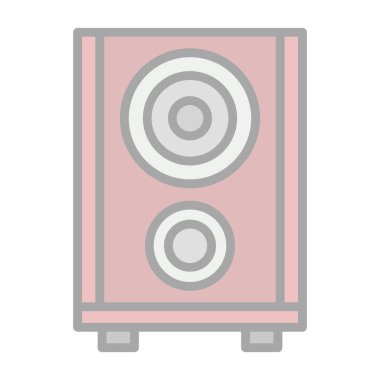 Hoparlörün vektör düzlüğü simgesi