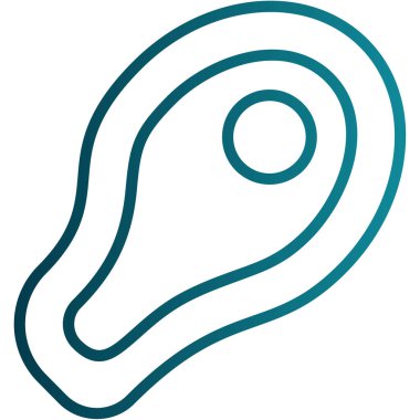 Et biftek ikonunun vektör illüstrasyonu 