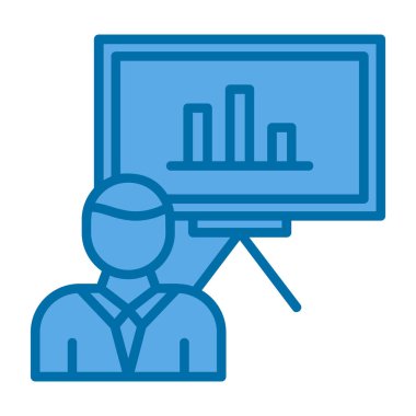 Bir sunum simgesinin vektör illüstrasyonu 