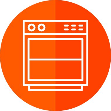 Mutfak ve ev ikonu, bulaşıkçı sembolü, modern illüstrasyon 