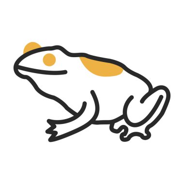 Kurbağa hayvan ikonu. vektör illüstrasyonu