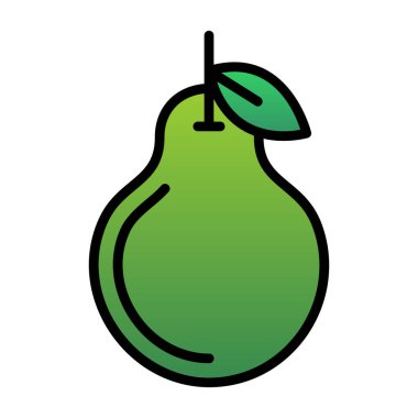 İzole armut ikon vektör tasarımı