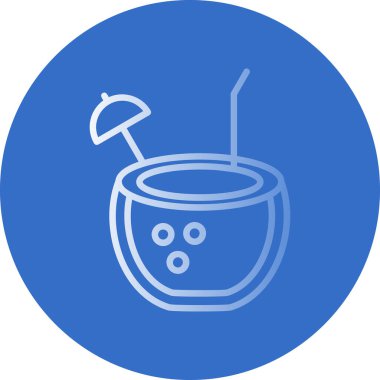 Hindistan cevizi içeceği. Web simgesi vektör illüstrasyonu