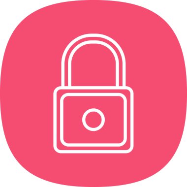 Asma kilit simgesi. web tasarımı için güvenlik kilidi simgesinin karikatür çizimi