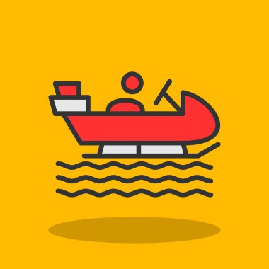 Deniz gemi simgesi, düz stil