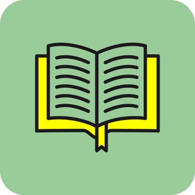 Kitap vektör simgesi, resimleme okunuyor