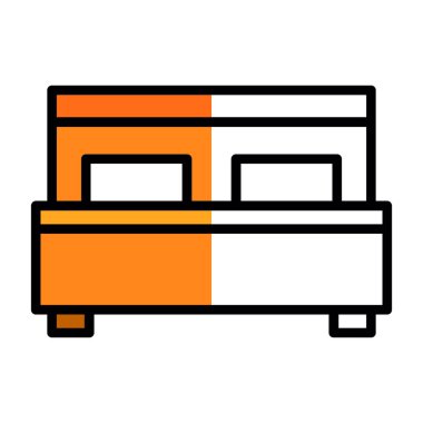 yatak ikonu vektör illüstrasyonu