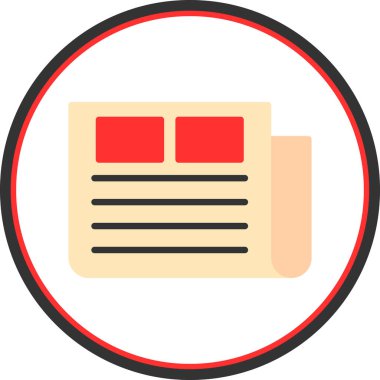 gazete simgesi, vektör illüstrasyonu basit tasarım