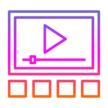 Video oynatıcı ikon vektör illüstrasyonu