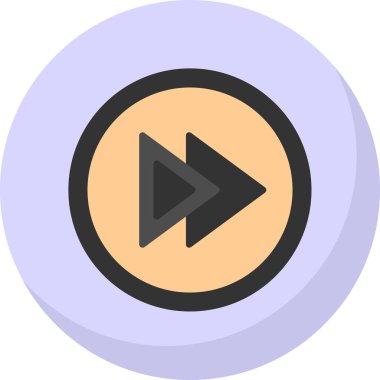 Basit düz oynat İleri adım işareti simgesi