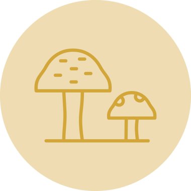 Mantarlar. Web simgesi basit illüstrasyon