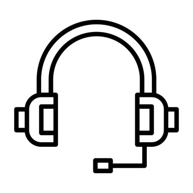 Kulaklık. Web simgesi basit illüstrasyon                          