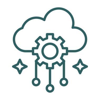 bulut teknolojisi hesaplama simge vektör illüstrasyon tasarımı