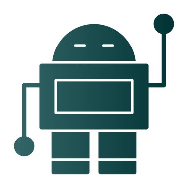 robot düz simgesi, vektör illüstrasyonu