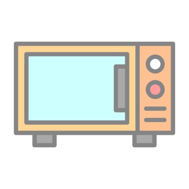 mikrodalga simgesi vektörü basit illüstrasyon