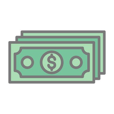 para düz simgesi, nakit & para, dolar işareti, nakit vektörü, renkli düz simge