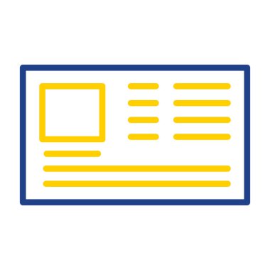 Kimlik kartı web simgesi, vektör illüstrasyonu