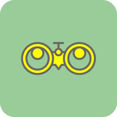 Dürbün simgesi, vektör illüstrasyonu basit tasarım