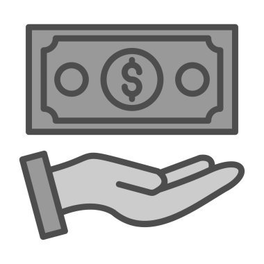  Nakit ödeme ikonu vektör illüstrasyon tasarımı