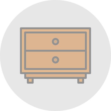 Çekmeceler, mobilya simgesi, basit illüstrasyon 