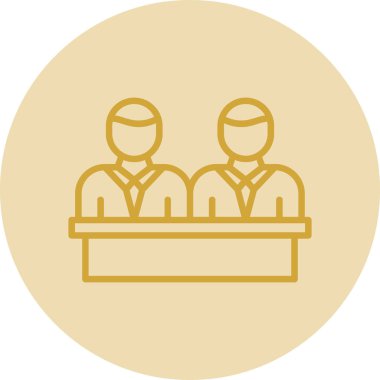 iş insanları satırı simgesi, vektör illüstrasyonu