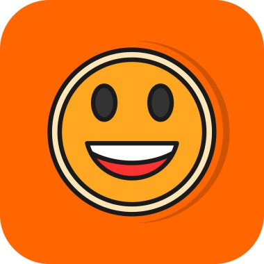 Mutlu bir gülümseme Web simgesi basit illüstrasyon 