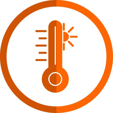 sıcaklık simgesi. Termometre vektör simgesinin basit çizimi