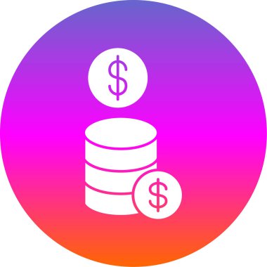 Para dolarları para sikkeleri simge basit illüstrasyon