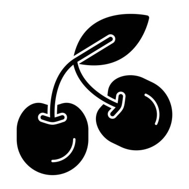 Kiraz. Web basit illüstrasyonu