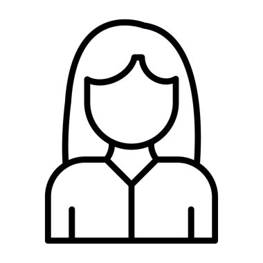 Kadın avatar simgesi, vektör illüstrasyonu 