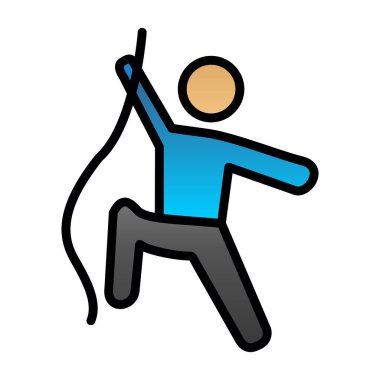 Erkek tırmanıcı simgesi vektör illüstrasyonu