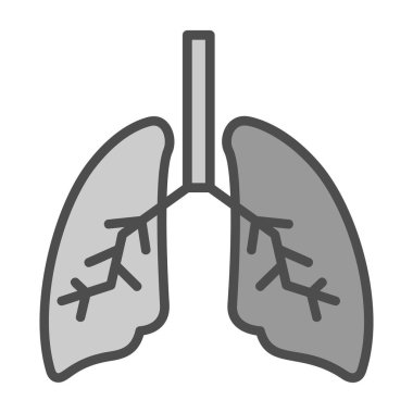 akciğerler web simgesi basit illüstrasyon 