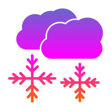 Kar bulutları hava durumu ikonu, vektör illüstrasyonu 