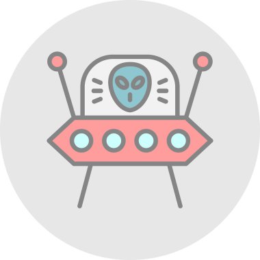 Uzaylı. Web simgesi basit illüstrasyon 