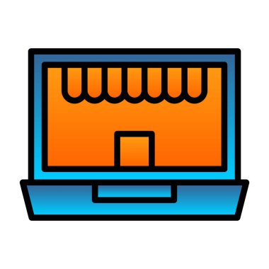 dizüstü bilgisayar simgesi. Beyaz üzerinde izole edilmiş ağ için çevrimiçi vektör simgelerinin özeti