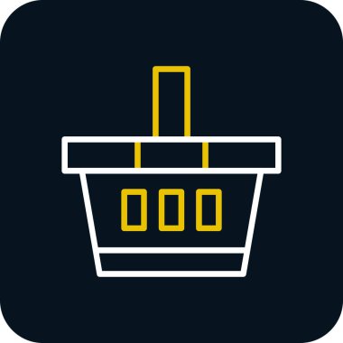 düz alışveriş sepeti simgesi, vektör illüstrasyonu