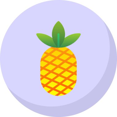 Ananas. Web simgesi basit illüstrasyon 