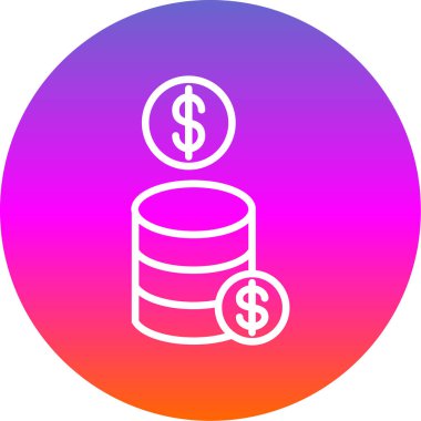 Para dolarları simge illüstrasyonunu değiştirir